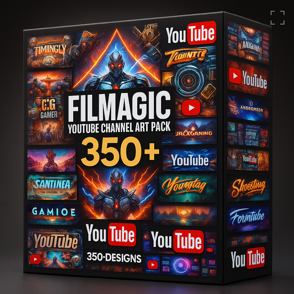 YouTube Channel Art Pack – 350+ Designs 🎨🔥